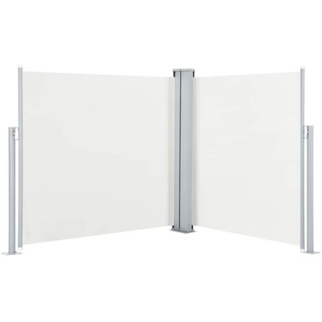 vidaXL Ausziehbare Seitenmarkise Cremeweiß 120 x 600 cm