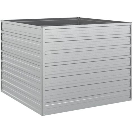 vidaXL Garten-Hochbeet 100x100x77 cm Verzinkter Stahl Silber