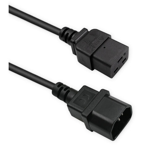 Qoltec IEC C14/C19 Strom-Verlängerungskabel 3x1,5mm² 2m (1/5)