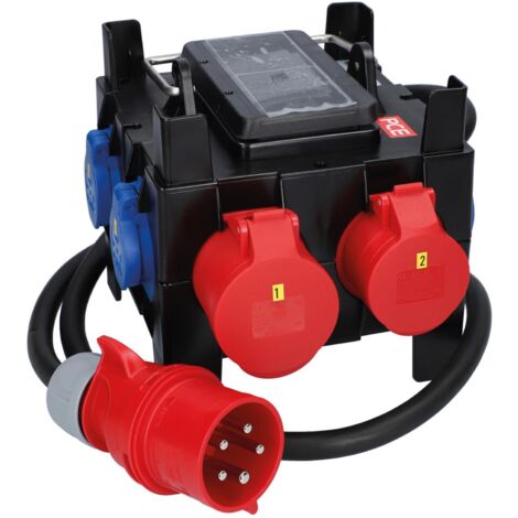 Mobilverteiler, Stromverteiler IMST 400V, 32A mit FI-Schalter (1/5)