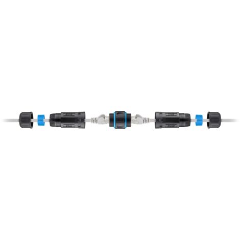 Outdoor (IP68) RJ45 Patchkabelkupplung/Netzwerkkabel-Verbinder, CAT 6A, staub- und wasserdicht, 2x RJ45-Buchse (8P8C). (1/5)