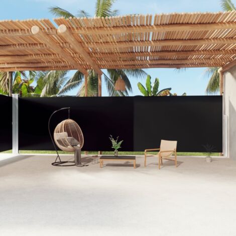 Seitenmarkise Ausziehbar Schwarz 220x1200 cm vidaXL