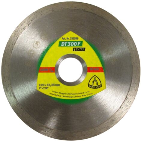 Klingspor DT 300 F Diamanttrennscheiben, 125 x 1,6 x 22,23 mm 1,6 x 7 mm, geschlossener Rand