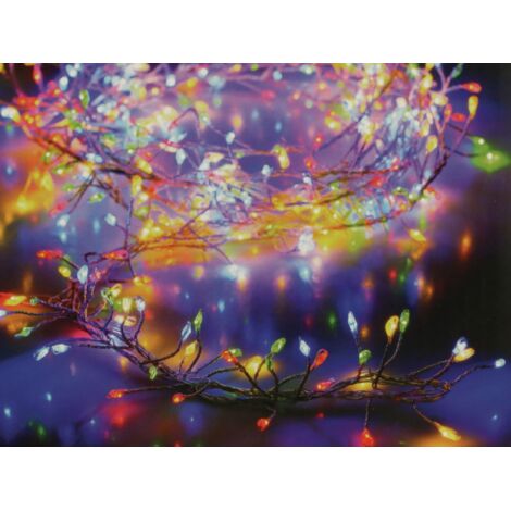 EDM-Girlande aus Silberdraht - Weihnachtsstimmung - mehrfarbig - 100 Mikro-LEDs - 1,5 m - 71276 (1/4)