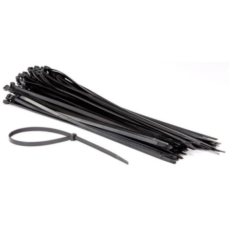 Perel Kabelbinder Nylon schwarz, 100 Stück, Kabelbinder 500 x 8,8 mm, UV-beständig, selbstverriegelnd, 80 kg Zugkraft, für schwere Anwendungen drinnen und draußen