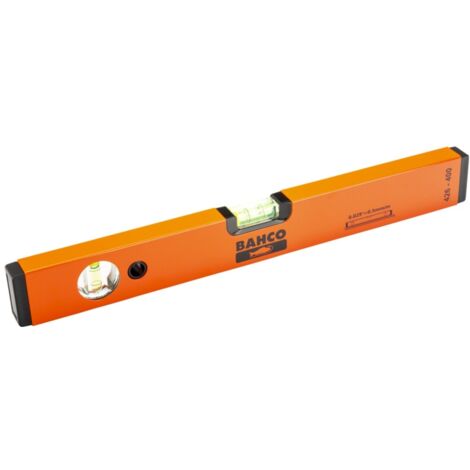 Bahco Rechteckige Wasserwaage aus eloxiertem Aluminium, zwei Libellen, 400 mm