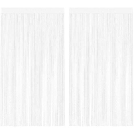 Fadenvorhang 2 Stk.100 x 250 cm Weiß vidaXL