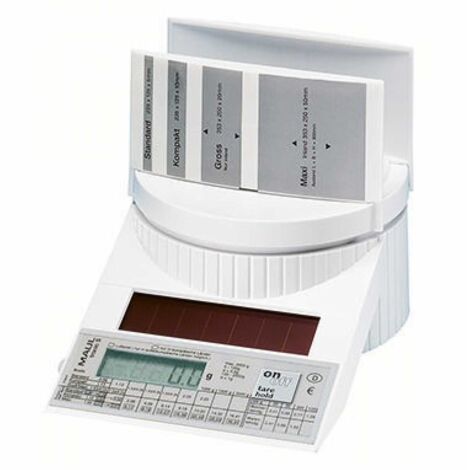Briefwaage tronic S porto 12,8cm 2 g 2kg ohne Netzanschluss inkl. Aufsatz für großformatige Umschläge Portotabelle weiß (1/5)
