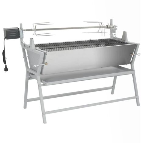 BBQ Grill mit Drehspieß Eisen und Edelstahl vidaXL