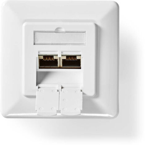 Netzwerk wanddose unterputz 2 port anschlusse cat6 gerade buchse vergoldet pvc wei boxen 839 (1/5)