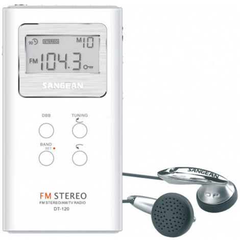 Sangean DT-120, Radio (LCD-Anzeige, 120 W, 1,5 V), Weiß