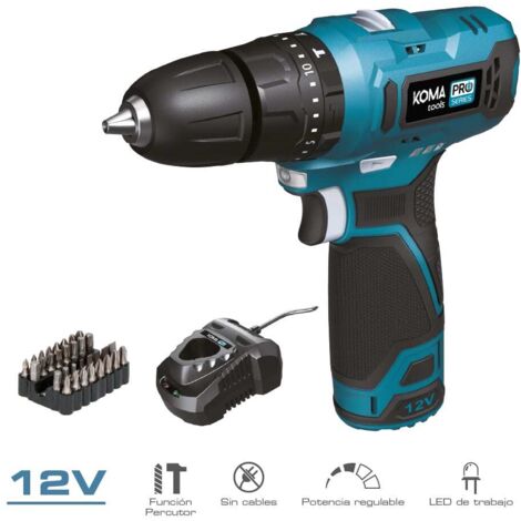 12V Schlagbohrmaschine KOMA TOOLS - 2,0Ah Akku - Ladegerät - Zubehör (1/5)