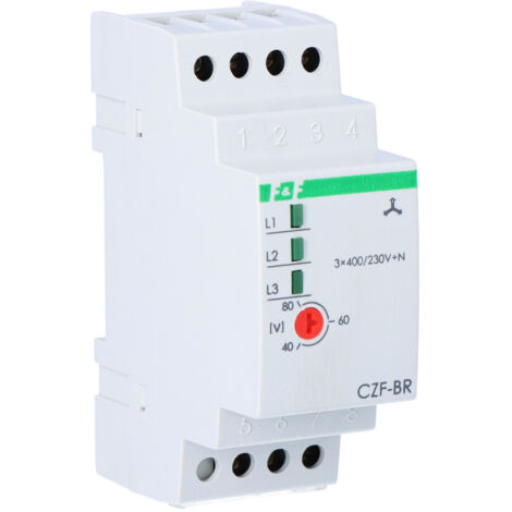 CZF-BR Phasen- und Verlustsensorkontakte: 1P, I=10A, einstellbarer Schwellenwert: 165-180V, 2 Module (1/3)