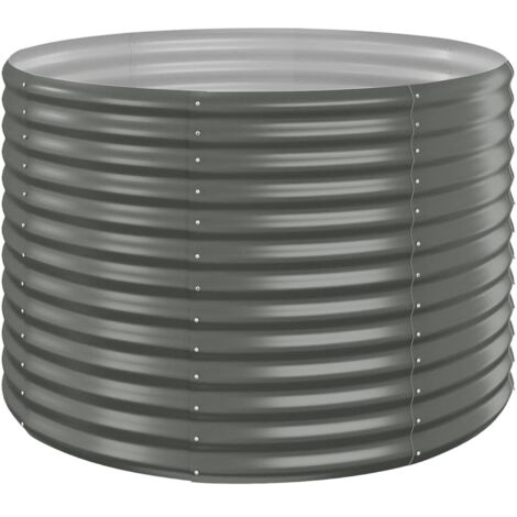 vidaXL Hochbeet Pulverbeschichteter Stahl 100x100x68 cm Grau