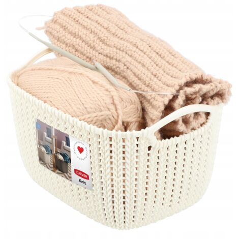 8L Curver Knit rechteckiger Korb, creme