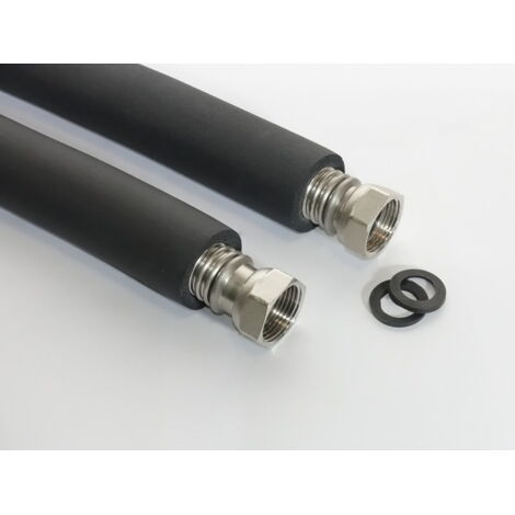 2er Set Schläuche DN25 mit Muttern 5/4 Zoll / 5/4 Zoll mit UV-Isolierung 9 mm L=1,00