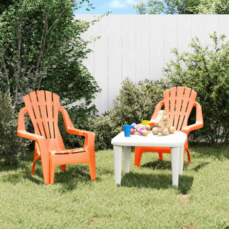 Kinder-Gartenstühle 2 Stk. Orange 37x34x44 cm PP Holzoptik vidaXL