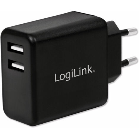 LOGILINK USB-Lader PA0210, 2-fach, 2,4 A, schwarz (1/2)