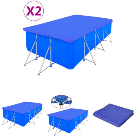 vidaXL Poolabdeckungen 2 Stk. PE Rechteckig 90 g/m² 400x207 cm