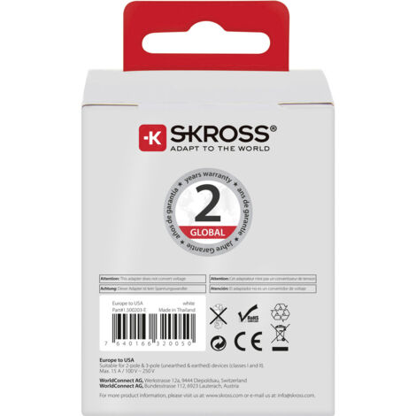 SKROSS Adapter von der EU nach USA Mexiko Dominikanische Republik Kanada Kuba