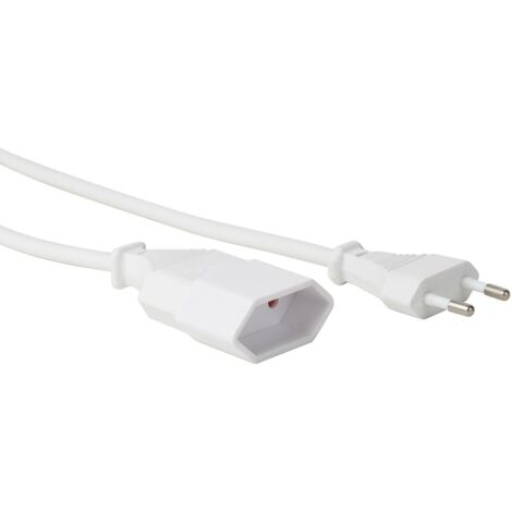 VERLÄNGERUNGSKABEL - 1.8 m - WEIß - 2G0.75 - CEE 7/16 "Eurostecker" / C7