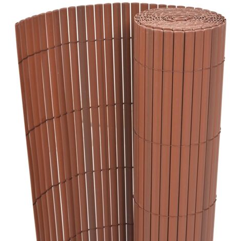 vidaXL Gartenzaun Doppelseitig PVC 90 x 500 cm Braun