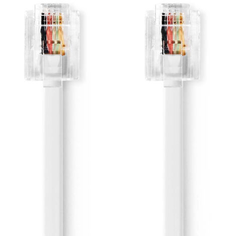 Telekommunikationskabel rj11 mannlich rj11 mannlich 200 m das design des kabels flach platzierung gold plattiert kabeltyp rj11 wei (1/3)