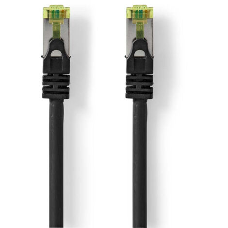 Cat7 netzwerkkabel sftp rj45 stecker rj45 stecker 050 m snagless rund lszh schwarz label (1/3)