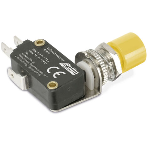 Einbau-Drucktaster DS438, 7,5 A/250 V, gelb