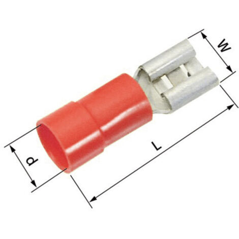 LAPP 63101030 Flachsteckhülse Steckbreite: 4.8 mm Steckdicke: 0.5 mm 180 ° Teilisoliert Rot 100 St. (1/2)