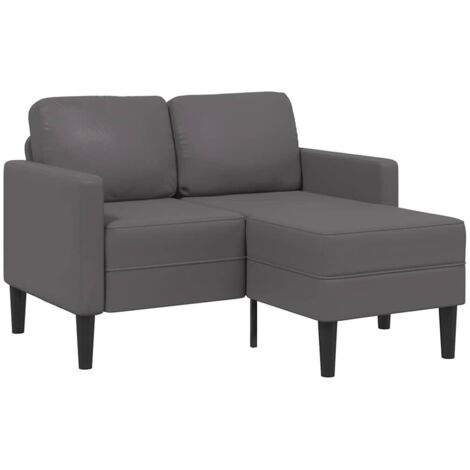 2-Sitzer-Sofa mit Chaiselongue L-Form Grau 125 cm Kunstleder vidaXL