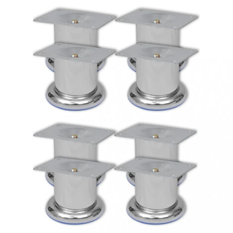 vidaXL Sofa Legs 8 pcs Round Chrome 60 mm (242157x2)