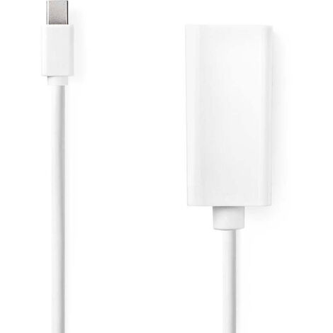 Mini displayport kabel displayport 12 mini displayport stecker hdmi ausgang 216 gbits vernickelt 020 m rund pvc wei box (1/3)