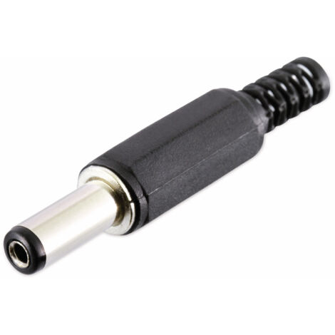 Hohlstecker, 5,5/2,1, Schaft 14mm, Knickschutz
