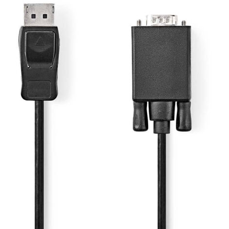 Vga kabel displayport stecker vga stecker vernickelt maximale auflosung 1080p 200 m rund pvc schwarz box (1/3)