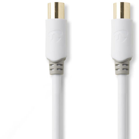 Koaxialkabel iec koax stecker iec koax buchse vergoldet 100 db 75 ohm doppelt geschirmt 100 m rund pvc wei kartoniert (1/4)