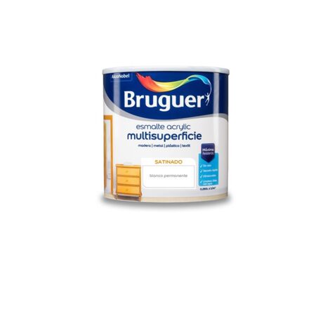Permanenter weißer seidenmatter Multisurface-Acryllack 0,250 l 5160660 BRUGUER