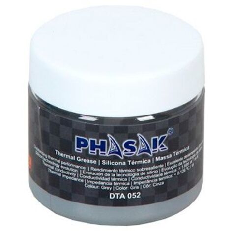 Phasak DTA 052, Thermosilikon-Kanister de 50 g, Wärmeableitung de für Prozessoren und Grafikkarten, hohe Leitfähigkeit 1.695 W/m-K, ungiftig, grau (1/2)