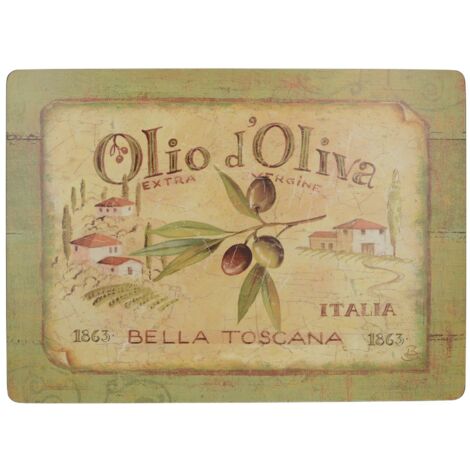 CREATIVE TOPS Creative Covers Extra-Large Olio D Oliva de Kork Tischdecken, Set de 4