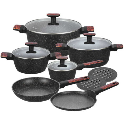 KLAUSBERG KB-7831 12-teiliges Topfset mit Marmor-Antihaftbeschichtung