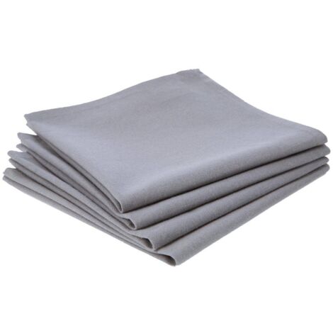Packung mit 4 grauen Baumwollservietten, 40 x 40 cm