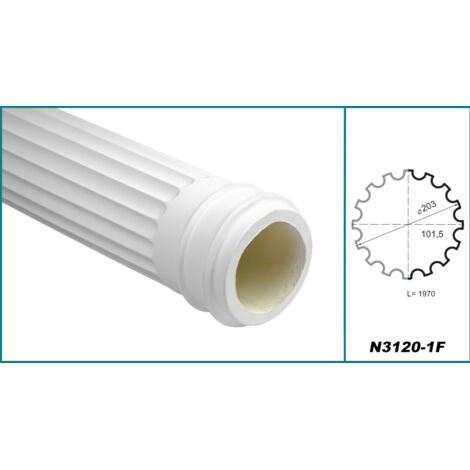 Säulen und Halbsäulen rund kanneliert Stuck Auswahl 203mm N3120: Rund, Basis