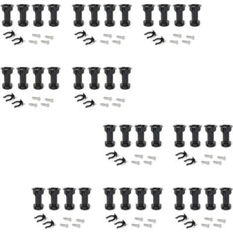 Emuca Lot von 10 Nivellierer Bone, mit vormontierter Sockel, Höhe 100mm, verstellbar 98-115mm, Kunststoff, Schwarz