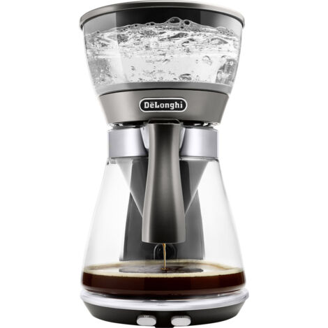 DeLonghi ICM17210 Clessidra Kaffeemaschine Glas, Silber-Grau  Fassungsvermögen Tassen=10