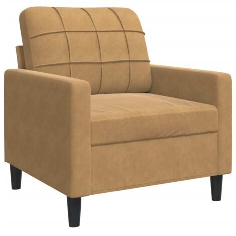 Brauner Sessel 60 cm Samt
