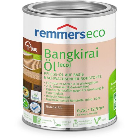 Remmers Bangkirai-Öl [eco], 0,75 Liter, nachhaltiges Bangkirai Öl, aussen und innen, optimal für Bangkirai Gartenmöbel, Terrassen, bienenverträglich