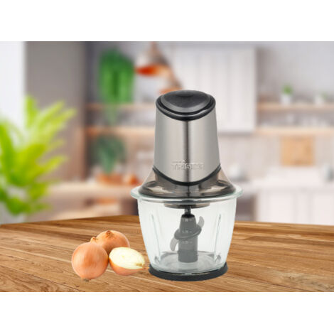 Edelstahl Zerkleinerer 1,2Liter Glasbehälter, 4 Klingen 400 Watt