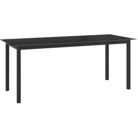 Gartentisch Schwarz 190x90x74 cm Aluminium und Glas vidaXL