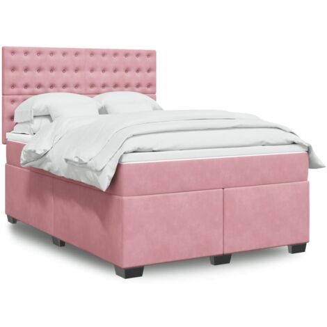 Lattenrostbett mit Matratze Rose 140x200 cm Velours