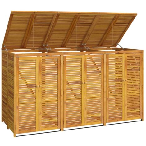 Mülltonnenbox für 3 Tonnen 210x89x117 cm Massivholz Akazie vidaXL